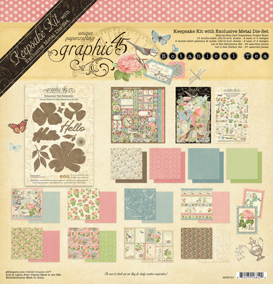 Graphic 45 - Botanical Tea Keepsake Kit with Exclusive Metal Die