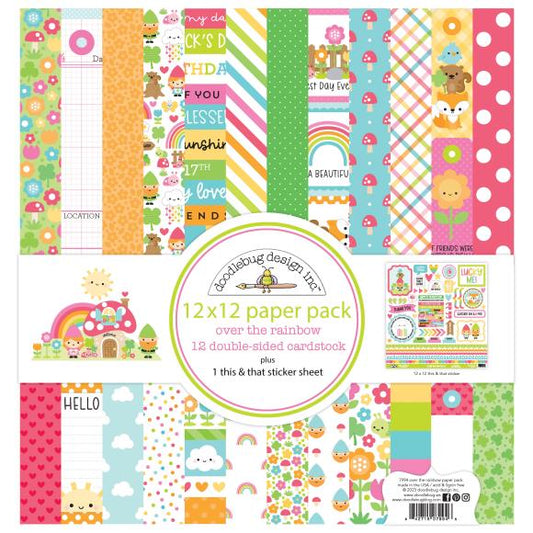 Doodlebug Design- Over The Rainbow Double Sided 12x12 Paper Pack