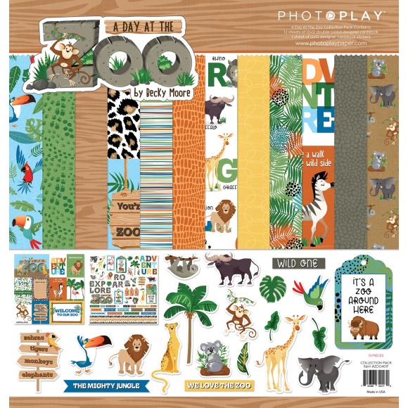 Photoplay - A Day at the Zoo - 12x12 Collection Pack