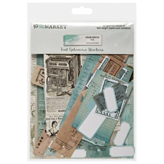 49 & Market - Color Swatch -Teal Ephemera Stackers