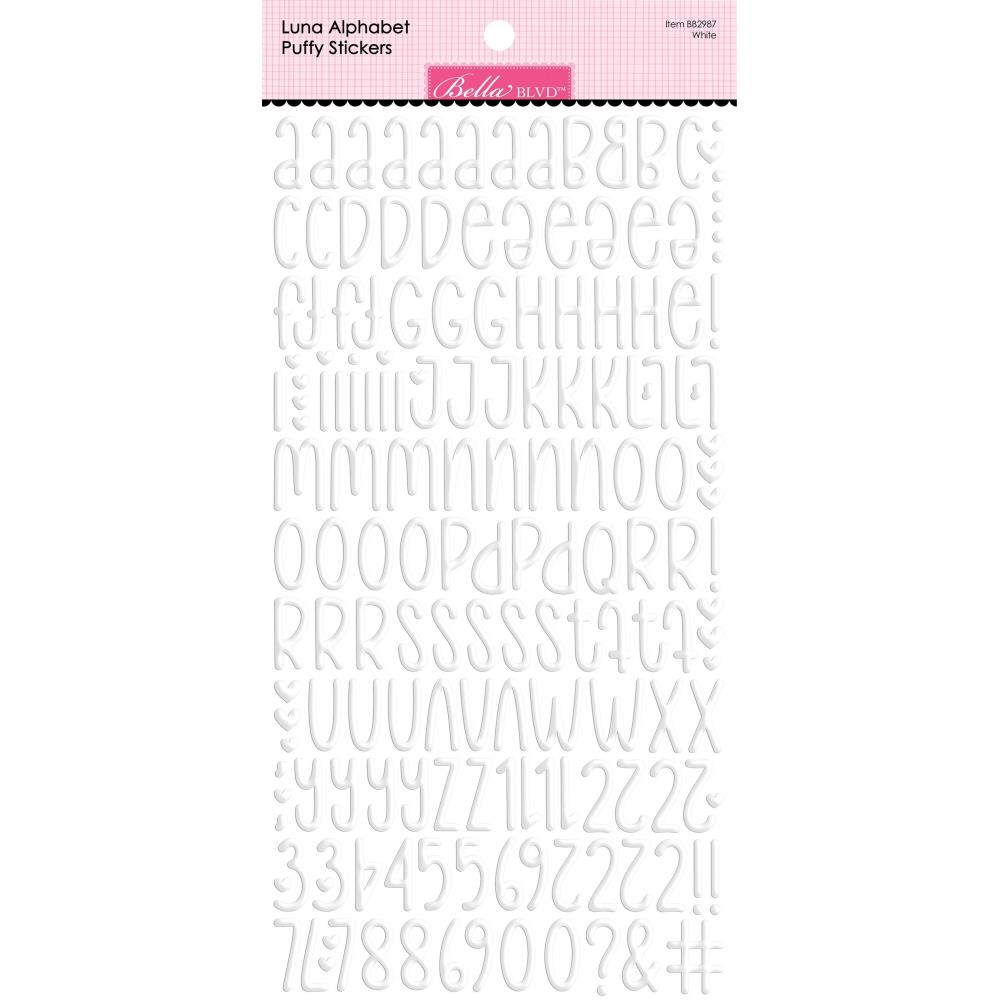 Doodlebug Design - White Luna Alpha Stickers