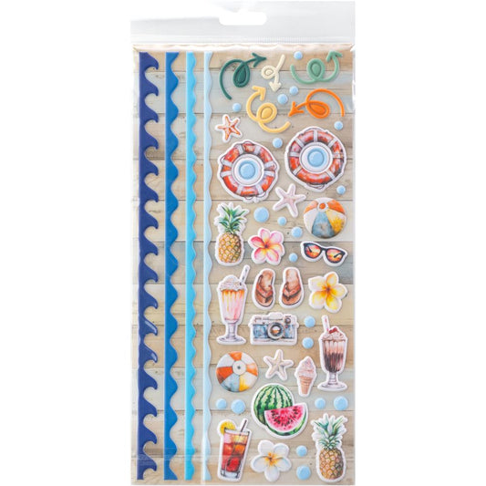 49 & Market - Beach Vibes - Puffy Stickers