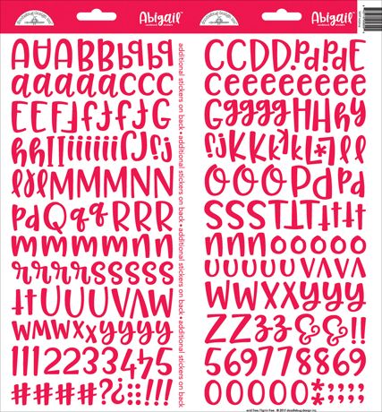 Doodlebug - Abigail Font Alpha Cardstock Stickers - Ladybug