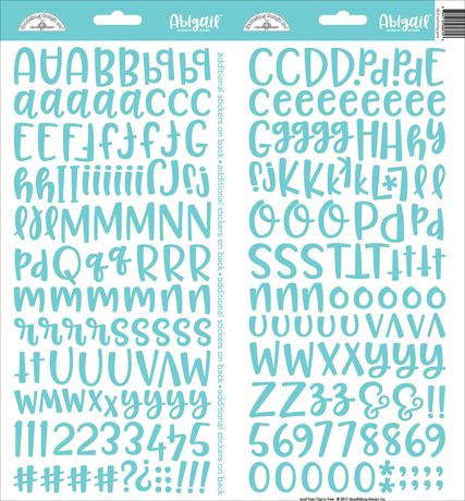 Doodlebug - Abigail Font Alpha Cardstock Stickers - Swimming Pool