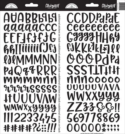 Doodlebug - Abigail Font Alpha Cardstock Stickers - Beetle Black