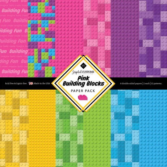 Scrapbook Customs - Pastel Building Blocks 12x12 Paper Pack