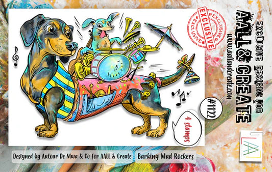 AALL & CreateA7 Clear Stamp- Barking Mad Rockers