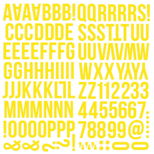 Simple Stories - Color Vibe Foam Alpha Stickers - Yellow
