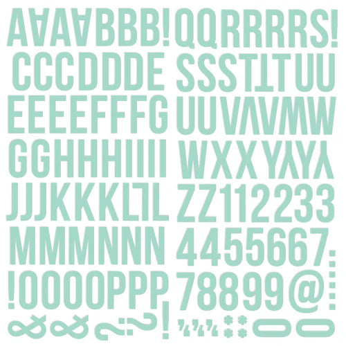 Simple Stories - Color Vibe Foam Alpha Stickers - Robin's Egg
