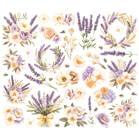 Simple Stories - Simple Vintage Lavender Fields Floral Bits and Pieces