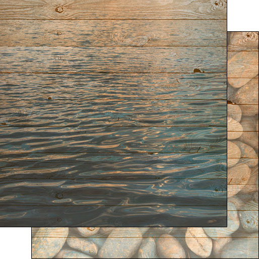 Scrapbook Customs - Lake/Rock Double Sided 12x12 Paper