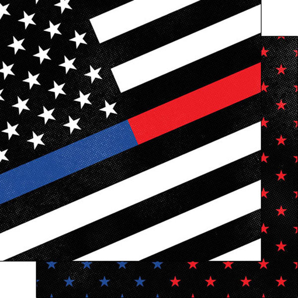 Scrapbook Customs - Police & Firefighter Support 12x12 Double Sided Paper