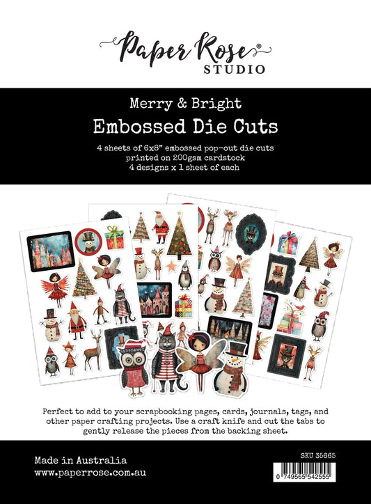 Paper Rose Studio - Merry & Bright Embossed Die Cuts