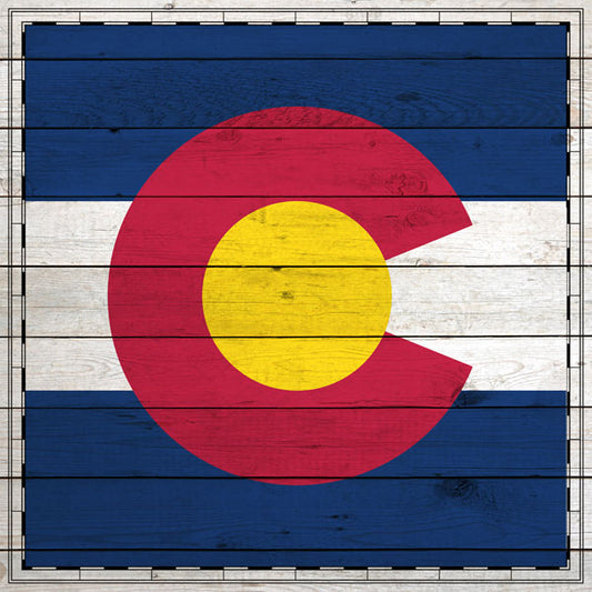 Scrapbook Customs - Colorado Wood Flag 12x12 Paper