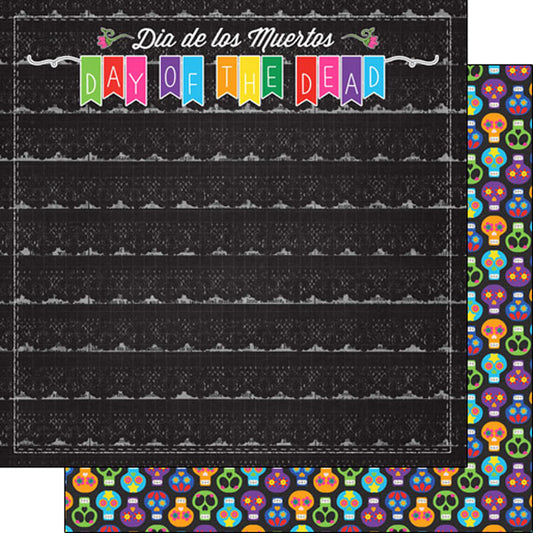 Scrapbook Customs - Day of the Dead Banner & Sugar Skulls 12x12 Paper