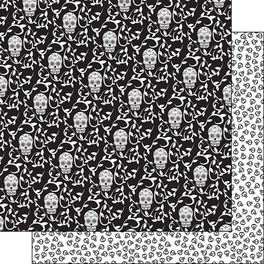 Scrapbook Customs - Day of The Dead Skulls 12x12 Paper