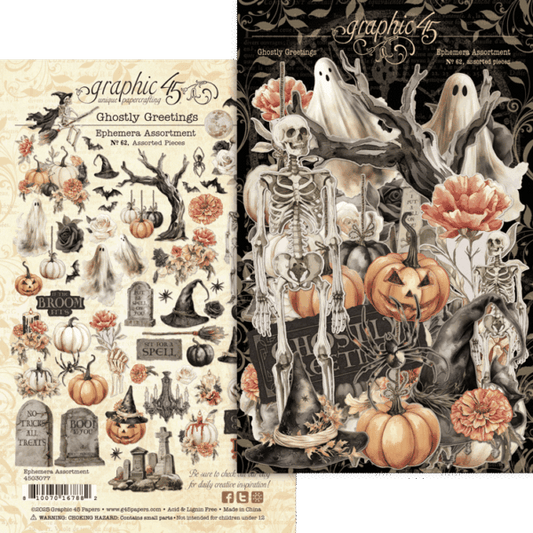 Graphic 45 - Ghostly Greetings Ephemera Set