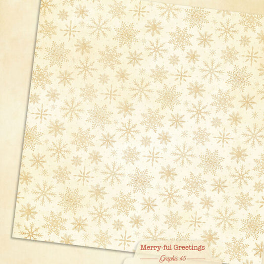 Graphic 45 - Merry-Ful Greetings - Winter White Patterns & Solids 12x12 Paper
