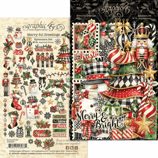 Graphic 45- Merry-Ful Greetings Ephemera Set