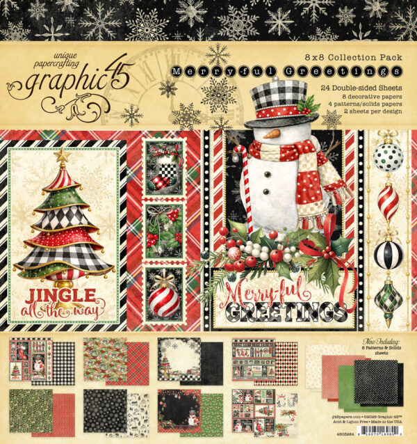 Graphic 45 - Merry-Ful Greetings 8x8 Collection Pack