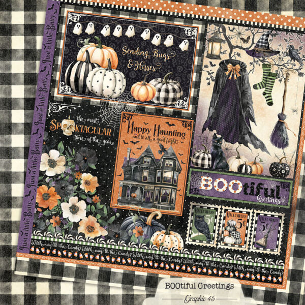 Graphic 45 - Bootiful Greetings -  Signature Cut-Apart 12x12 Paper