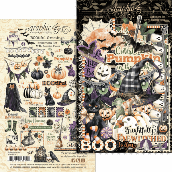 Graphic 45 - Bootiful Greeting Ephemera Set