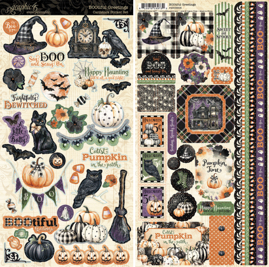 Graphic 45 - Bootiful Greetings - Cardstock Sticker Set