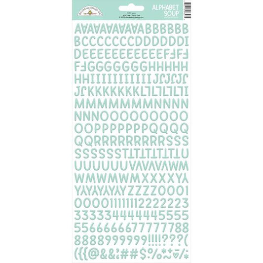 Doodlebug Design - Mint Alphabet Soup Stickers