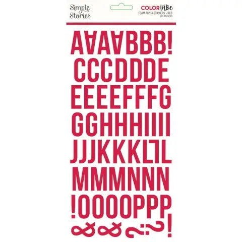 Simple Stories - Color Vibe Foam Alpha Stickers - Red