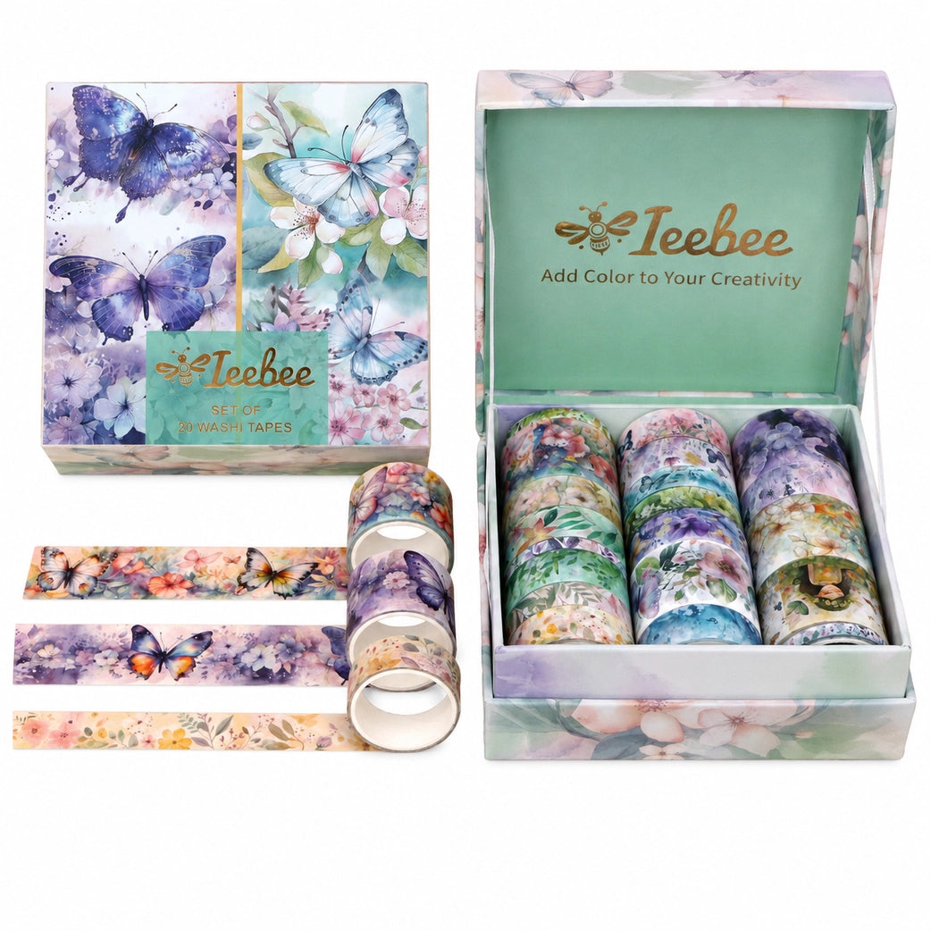 Ieebee - Fluttering Blooms Washi Tape Set