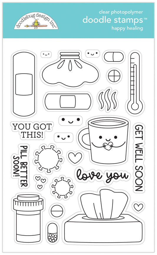 Doodlebug Design- Happy Healing Clear Photopolymer Stamp