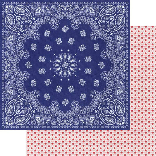 Fancy Pants Designs - Prairie Rose Paper - Blue Handkerchief