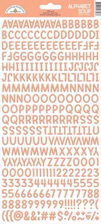 Doodlebug Design - Alphabet Soup Puffy Stickers - Coral