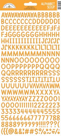 Doodlebug Designs - Alphabet Soup Puffy Stickers - Tangerine