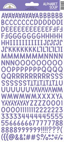 Doodlebug Design - Alphabet Soup Puffy Stickers - Lilac
