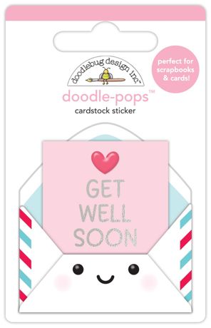 Doodle Bug Designs - Pops 3-D Sticker - Get Well Soon