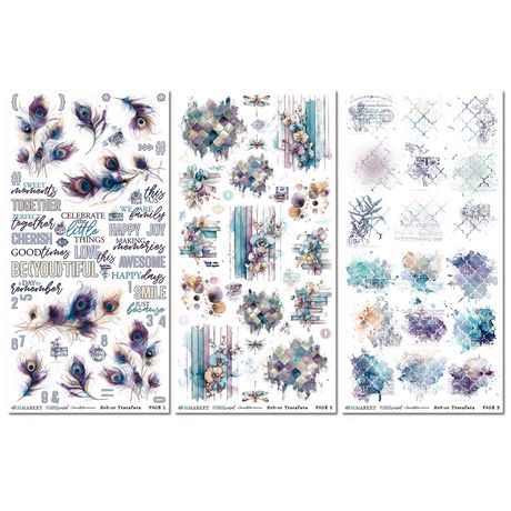 49 & Market - Plume and Petal Blendable Rub-On Transfer Set