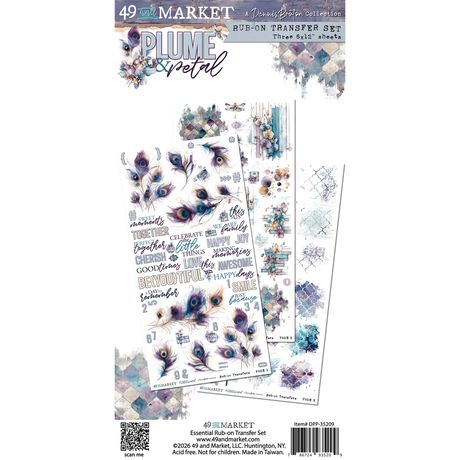 49 & Market - Plume and Petal Blendable Rub-On Transfer Set