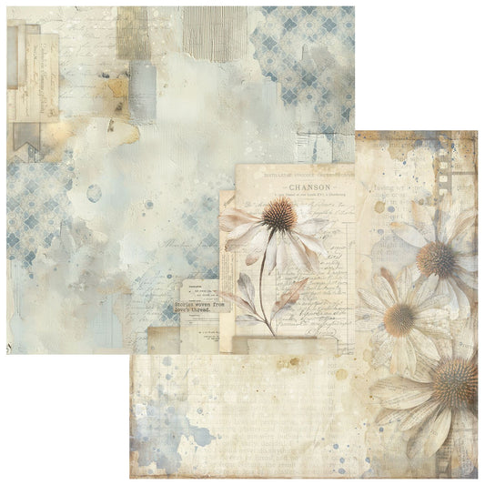 49 & Market - Faded Memory Lane - Wildflower Notes 12x12 Cardstock