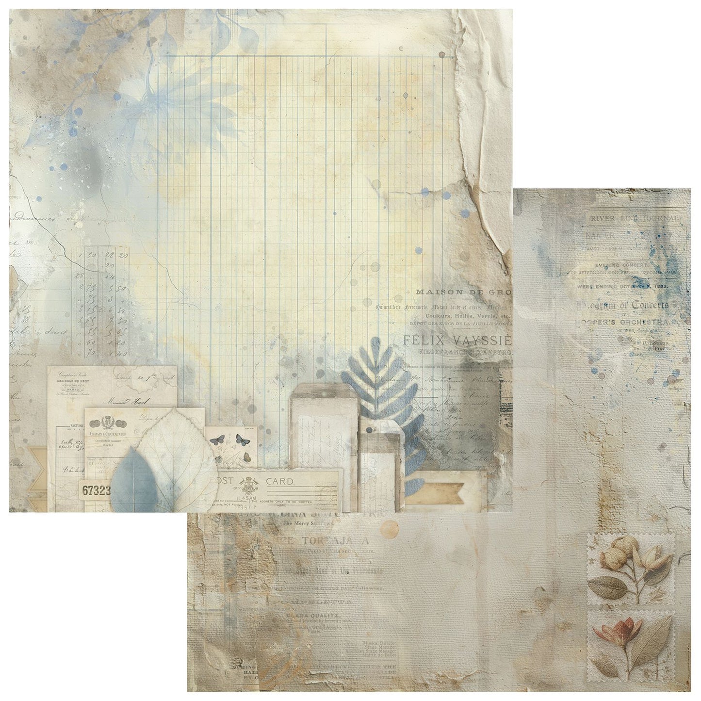 49 & Market - Collected Ephemera 12x12 Paper
