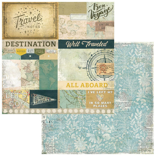 49 & Market - Travel Diaries - All Aboard 12x12 Cardstock