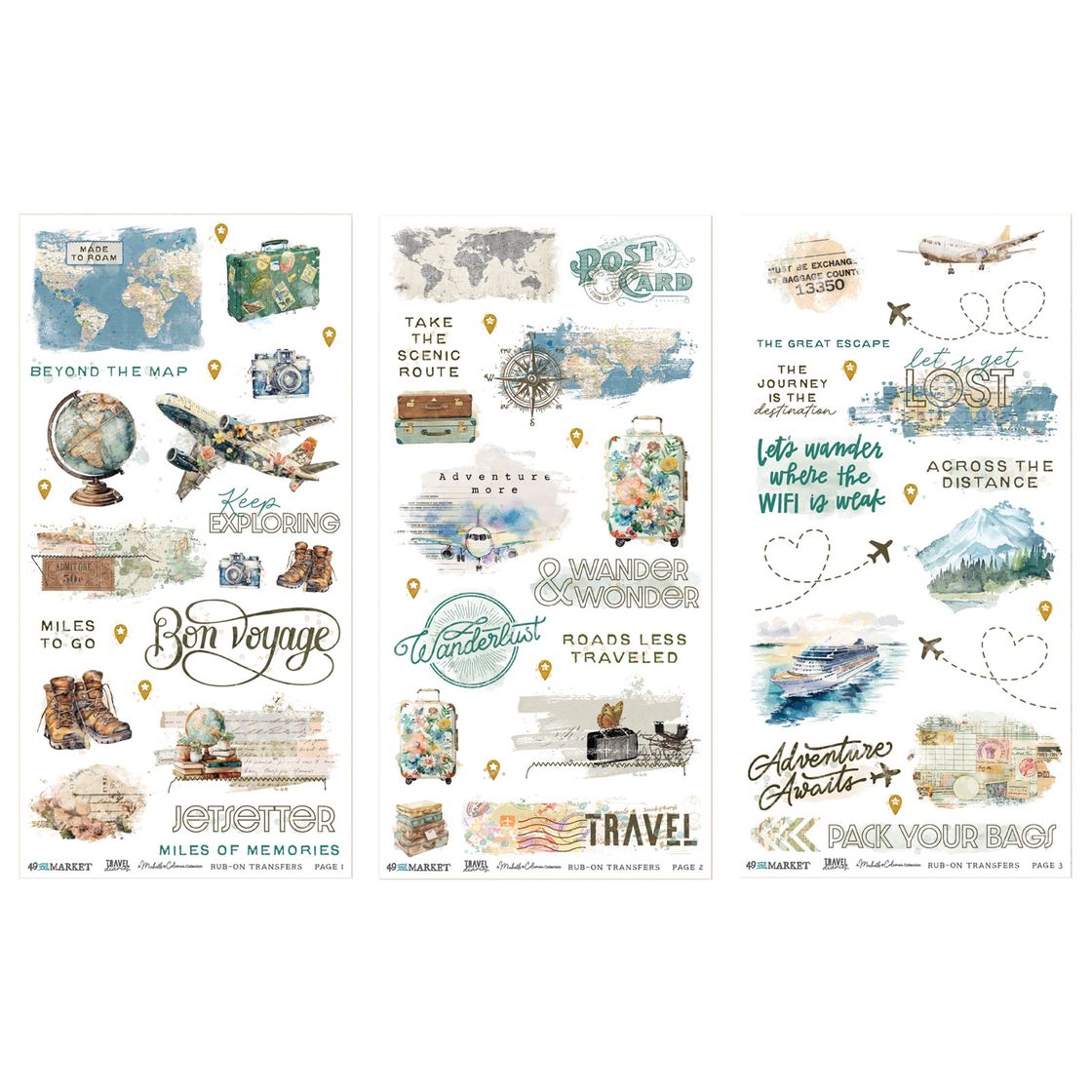 49 & Market - Travel Diaries Blendable Rub On Transfers