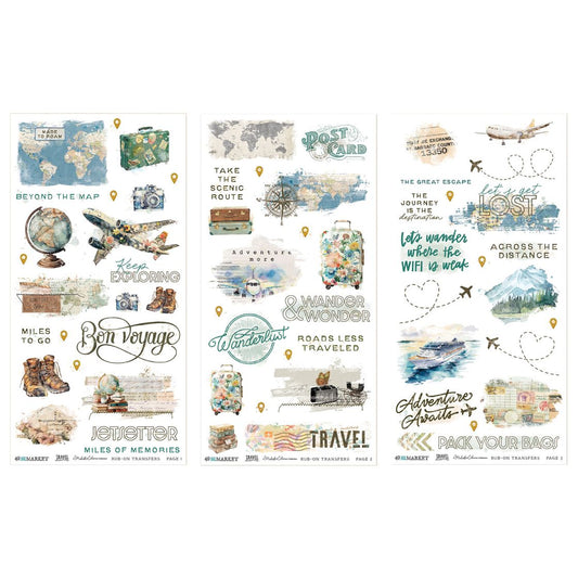 49 & Market - Travel Diaries Rub On Transfers