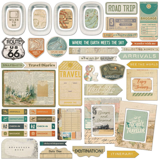 49 & Market - Travel Diaries Chipboard Elements