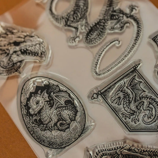 CoraCrea Crafts - Dragon Clear Stamp Set