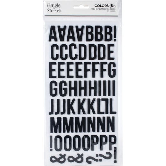Simple Stories - Color Vibe Foam Alpha Stickers - Black