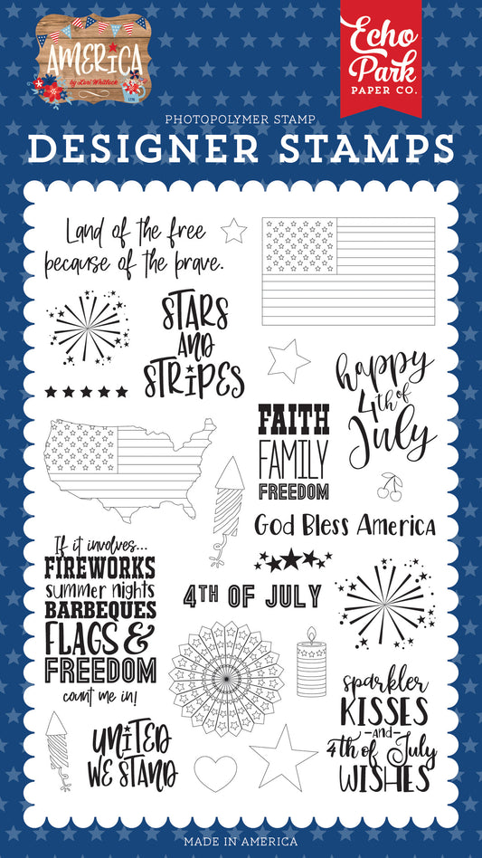 Echo Park - America - Stars & Stripes Stamp Set