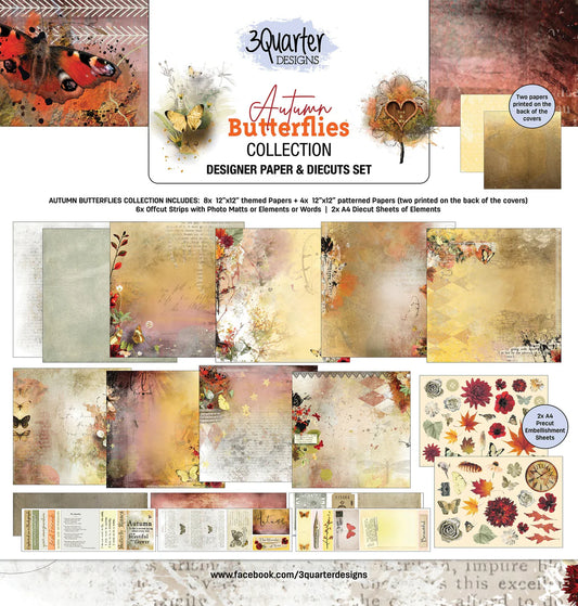 3 Quarter Designs- Autumn Butterflies 12x12 Collection