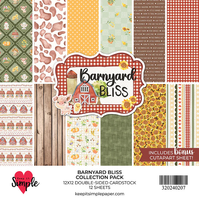 Keep It Simple Paper Crafts - Barnyard Bliss 12x12 Double-Sided Paper Pack