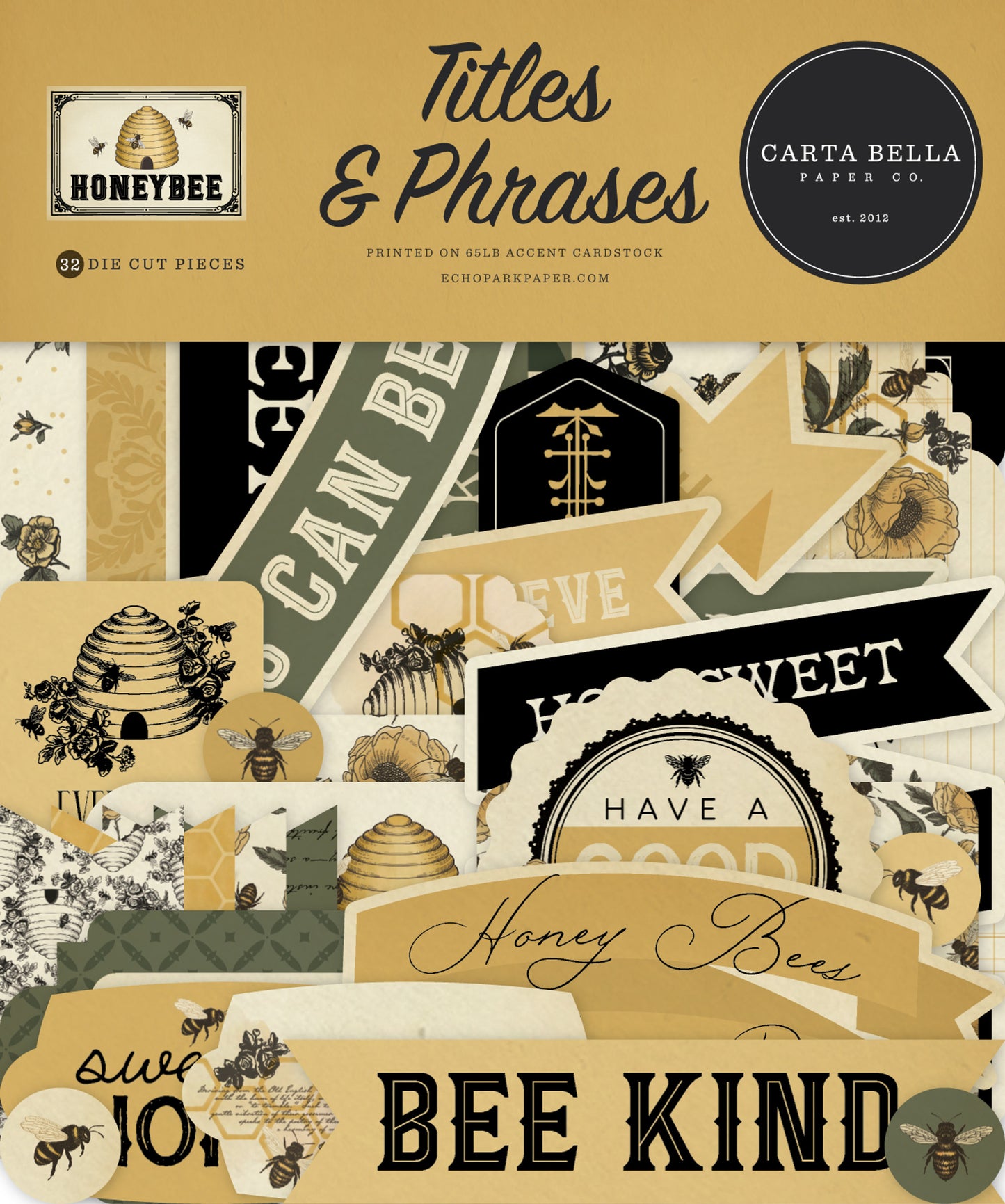 Carta Bella - Honey Bee Title & Phrases Pack
